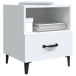 vidaXL Tables de chevet 2 Pièces Blanc Bois d'ingénierie