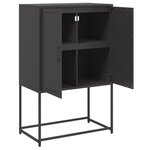 vidaXL Buffet haut noir 68 5x38 5x107 cm acier