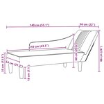 vidaXL Fauteuil long avec accoudoir droit bleu velours