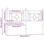 vidaXL Tête de lit de remplacement métal blanc 160 cm
