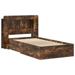 vidaXL Cadre de lit avec rangement Chêne fumé 100 x 200 cm