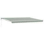 vidaXL Auvent rétractable électrique Vert et blanc 4 5 × 3 5 m