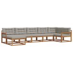 vidaXL Ensemble de canapés d'extérieur 7 pc Gris Naturel et Clair