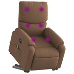 vidaXL Fauteuil inclinable de massage électrique Marron Tissu