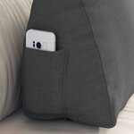 vidaXL Coussin de Dos Gris foncé 60 x 20 x 50 cm tissu