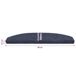 vidaXL Tapis d'escalier auto-adhésifs 15 Pièces Bleu 80 x 24 5 x 3 5 cm