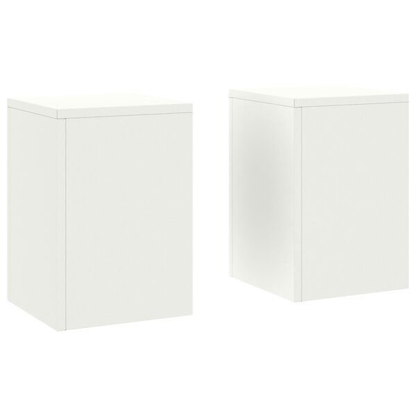 vidaXL Supports de Plantes Extérieurs Pillar 2 Pièces Blanc 24x24x35 cm Acier