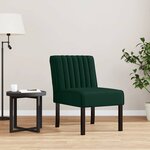vidaXL Fauteuil sans accoudoirs vert foncé velours