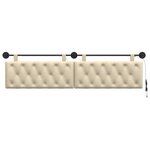 vidaXL Tête de lit suspendue Avec lumière LED Crème Tissu