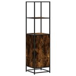 vidaXL Buffet haut chêne fumé 35 5x35x139 cm bois d'ingénierie métal