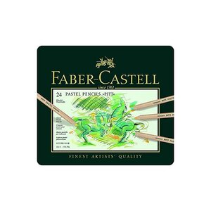 Etui Métal de 24 Crayons de couleur PITT PASTELL Assortis FABER-CASTELL
