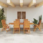vidaXL Ensemble de salle à manger pour jardin 7 Pièces Marron