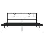 vidaXL Cadre de lit métal avec tête de lit noir 183x213 cm