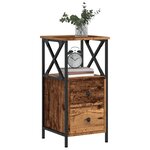 vidaXL Table de chevet vieux bois 34x35 5x70 cm bois d'ingénierie