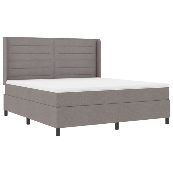 vidaXL Lit ressort avec matelas et LED Taupe 180x200 cm en tissu.