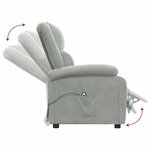 vidaXL Fauteuil inclinable électrique gris clair velours