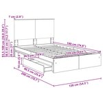 vidaXL Lit de Rangement Noir 135 x 190 cm Bois d'ingénierie