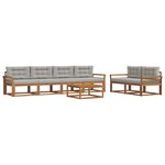 vidaXL Ensemble de canapés d'extérieur 7 Pièces Gris Naturel et Clair