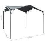 vidaXL Auvent tente belvédère 3x3 m Acier Anthracite