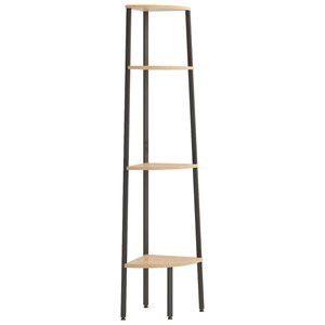 vidaXL Étagère d'angle à 4 niveaux Marron clair et noir 45 5 x 31 5 x 150 cm