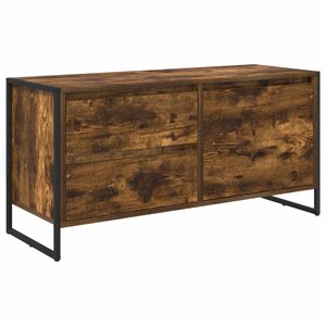 vidaXL Meuble TV Chêne Fumé 100 x 36 x 49.5 cm Bois d'ingénierie