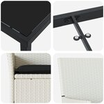 vidaXL Ensemble de Salle à Manger de Jardin 9 Pièces avec Coussins Blanc Poly Rattan