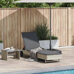 vidaXL Chaise longue avec roues et coussins gris clair résine tressée