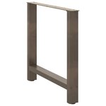 vidaXL Pieds de table à manger en acier naturel 2 pièces 80 x (72-73) cm Acier