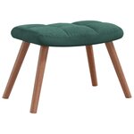 vidaXL Chaise de relaxation avec repose-pied Vert foncé Velours