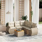 vidaXL Salon de jardin avec coussins 6 Pièces beige résine tressée