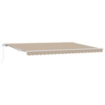 vidaXL Auvent Rétractable Manuel Beige 500x350 cm