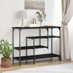 vidaXL Table Console avec étagère Chêne noir 100 x 35 x 75 cm