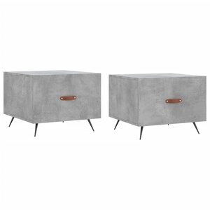 vidaXL Tables basses 2 Pièces gris béton 50x50x40 cm bois d'ingénierie