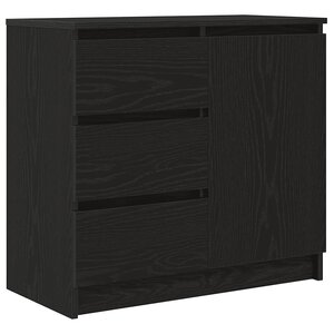 vidaXL Buffet avec tiroir chêne noir 71x35x65 cm bois d'ingénierie