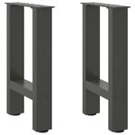 vidaXL Pieds de table basse Anthracite 2 pièces 28 x (42-43) cm Acier