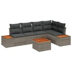 vidaXL Ensemble de canapé de jardin 6 Pièces Gris 264 x 154 x 85 cm