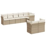 vidaXL Salon de jardin avec coussins 8 Pièces beige résine tressée