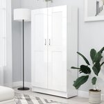 vidaXL Bibliothèque Blanc brillant 82 5x30 5x150 cm Bois d’ingénierie
