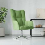 vidaXL Chaise de relaxation Vert clair Velours