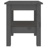 vidaXL Table basse Gris 35x35x40 cm Bois massif de pin