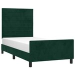 vidaXL Cadre de lit sans matelas vert foncé 90x190 cm velours
