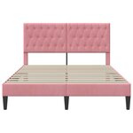vidaXL Cadre de lit avec tête de lit Rose 120 x 190 cm Velours