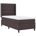 vidaXL Lit à ressorts avec matelas et LED marron foncé - 80 x 200 cm  tissu