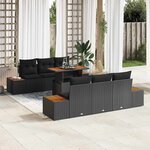vidaXL Ensemble de salle à manger pour jardin 7 Pièces Noir  Marron