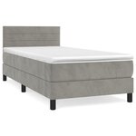 vidaXL Sommier à lattes de lit et matelas Gris clair 90x200 cm Velours