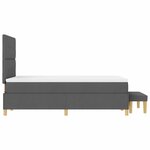 vidaXL Lit Box Spring avec Matelas & Banc Gris Foncé 120x200 cm Tissu