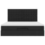 VidaXL Cadre de lit ottoman avec matelas noir 180x200 cm tissu