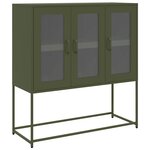 vidaXL Buffet vert olive 100 5x39x107 cm acier laminé à froid