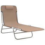 vidaXL Chaises longues pliables lot de 2 taupe textilène et acier