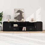 vidaXL Armoire d'angle noir 200x40x45 cm bois d’ingénierie